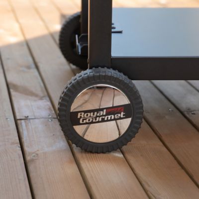 Image showing 8 th Royal Gourmet Double Shelf Movable Dining Cart Work Table with Handle Outdoor Kitchen Prep Trolley Storage, PC3401B