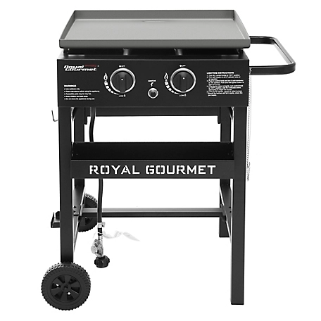 Royal Gourmet Propane Gas 2-Burner Flat Top Grill Griddle, 26,000 BTU, GB2000