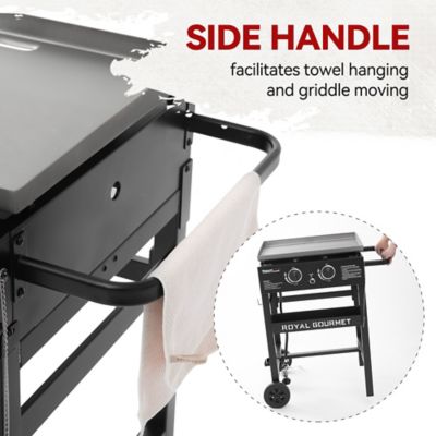 Image showing 7 th Royal Gourmet 2-Burner Propane Gas Flat Top Grill and Griddle, 450 sq. in., Black