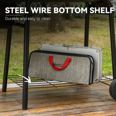 Image showing 6 th Royal Gourmet Barrel Charcoal Grill with Offset Smoker and Front and Bottom Shelves, 811 sq. in., Black