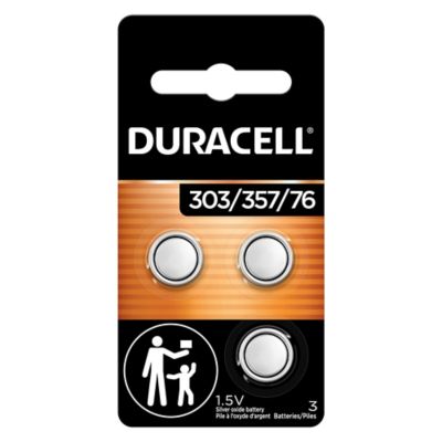 Duracell 303/357/76S Silver Oxide Button Batteries, 3-Pack