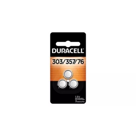 Duracell 303/357/76S Silver Oxide Coin Batteries 3 Pack Batteries