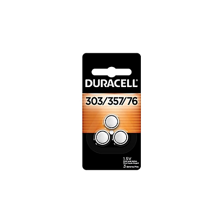 Duracell 303/357/76S Silver Oxide Button Batteries, 3-Pack