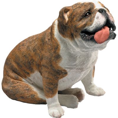 Sandicast Mid-Size Brindle Bulldog Dog Sculpture