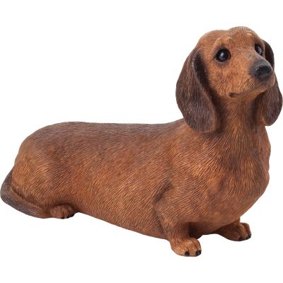 Sandicast Small Size Red Dachshund Sculpture Lying SS04406