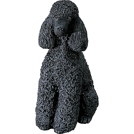 Sandicast Mid Size Black Poodle Dog Sculpture
