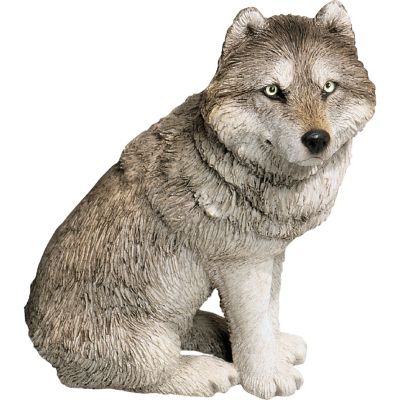Sandicast Mid Size Gray Wolf Sculpture