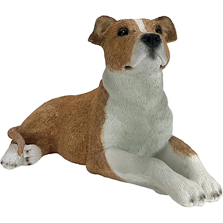 Sandicast Original Size Fawn Pit Bull Terrier Dog Sculpture