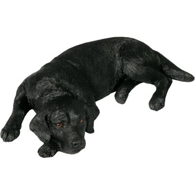 Sandicast Original Size Black Labrador Retriever Dog Sculpture