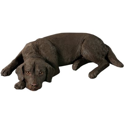 Sandicast Original Size Chocolate Labrador Retriever Dog Sculpture