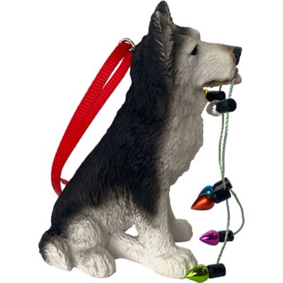 Image showing  Gray Siberian Husky Dog Christmas Tree Ornament