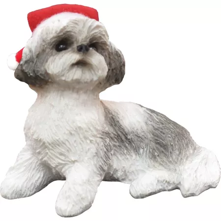 Sandicast Silver/White Shih Tzu Dog Christmas Tree Ornament Christmas Ornaments & Tree Toppers