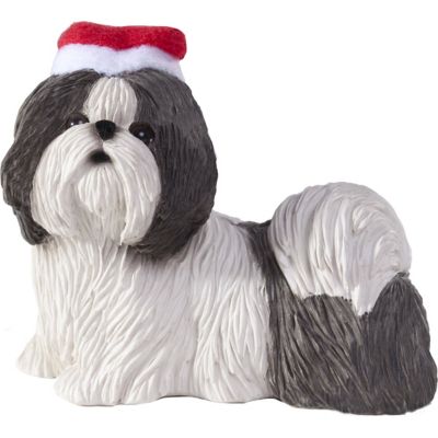 Sandicast Silver/White Shih Tzu Dog Christmas Tree Ornament