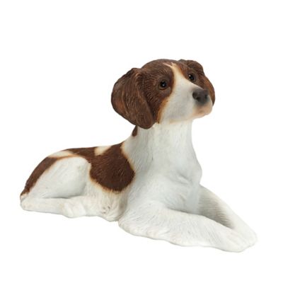 Sandicast Small Size Orange and White Brittany Dog Sculpture