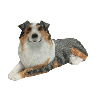 Sandicast Small Size Blue Merle Australian Shepherd Dog Sculpture