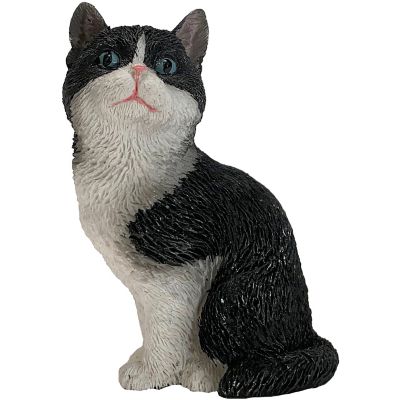Sandicast Small Size Tuxedo American Shorthair Cat Sculpture