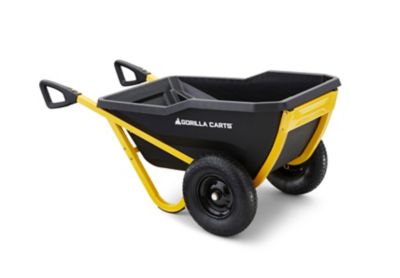 Gorilla Carts 10 Cu Ft Poly Evolution Yard Cart - Black, Push/Pull