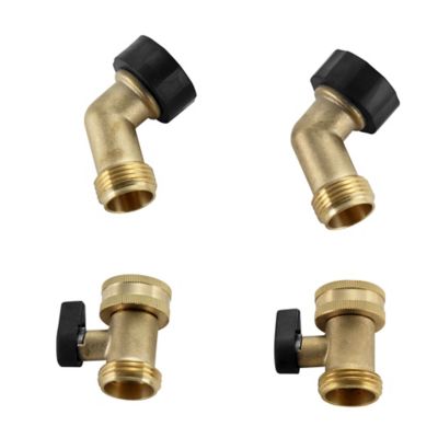 GroundWork 3/4 in. Brass Hose Connector Set, 4 pc.