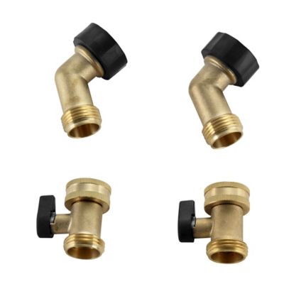 GroundWork Brass Hose Connector Set, 4-Pack