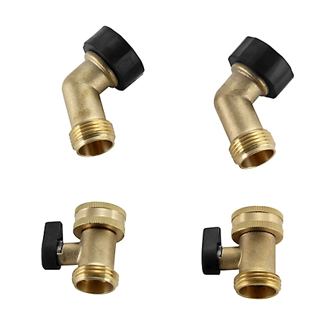 GroundWork Brass Hose Connector Set, 4-Pack at Tractor Supply Co.