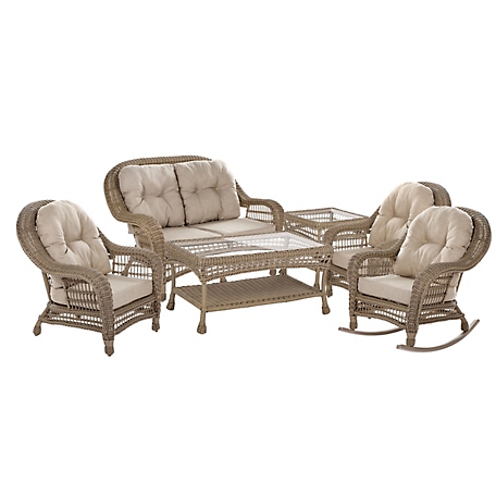 W Unlimited W 6 pc. Home Saturn Collection Outdoor Garden Patio Furniture Conversation Set, Cappuccino
