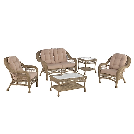W Unlimited W 5 pc. Home Saturn Collection Outdoor Garden Patio Furniture Conversation Set, Cappuccino