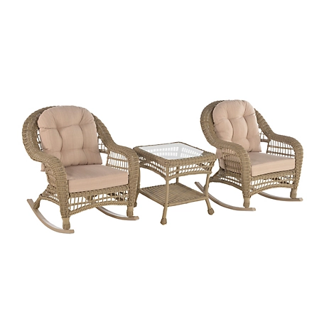 W Unlimited W 3 pc. Home Saturn Collection Outdoor Garden Patio Furniture Conversation Set, Cappuccino
