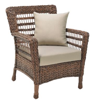 W Unlimited Modern Concept Faux Sea Grass Resin Rattan Patio Chair
