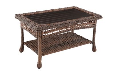 W Unlimited Modern Concept Faux Sea Grass Resin Rattan Coffee Table