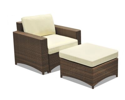 W Unlimited 2 pc. Studio Shine Collection Modular Armchair and Ottoman Set
