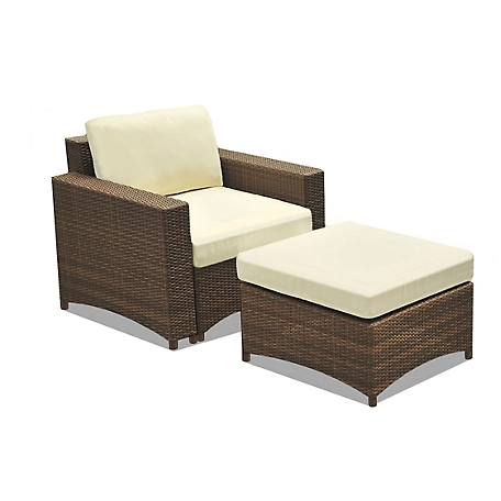 W Unlimited 2 pc. Studio Shine Collection Modular Armchair and Ottoman Set