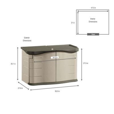 Rubbermaid Split Lid Horizontal Shed, Rubbermaid Outdoor Storage Cabinets