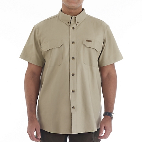 Smith's Workwear Khaki Stretch Work Shirt with Gusset, XL