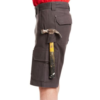 Image showing  Men's Stretch Fit Mid-Rise Canvas Cargo Utility Work Shorts