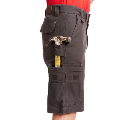 Image showing  Men's Stretch Fit Mid-Rise Canvas Cargo Utility Work Shorts