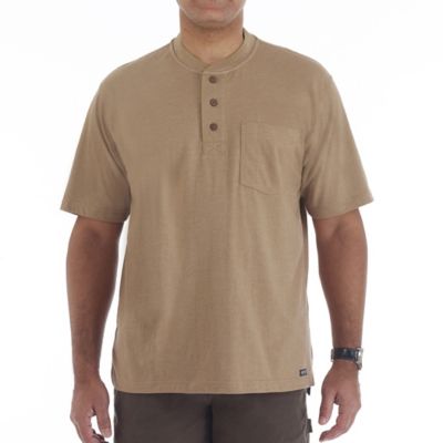 Smith's Workwear Men's Short-Sleeve Extended-Tail Henley Shirt