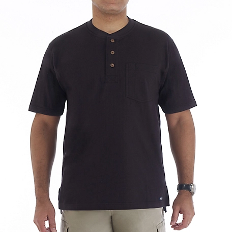Smith's Workwear Men's Short-Sleeve Extended-Tail Henley Shirt