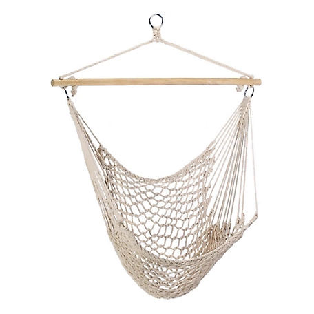 Design Imports Cotton and Wood Hammock Chair