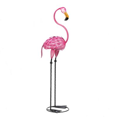 Zingz Home Tropical Tango Flamingo Statue, 8.75 in. x 10.5 in. x 35.62 in.