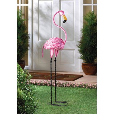 Image showing  Tropical Tango Flamingo Statue, 8.75 in. x 10.5 in. x 35.62 in.