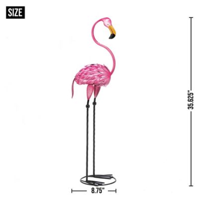 Image showing  Tropical Tango Flamingo Statue, 8.75 in. x 10.5 in. x 35.62 in.