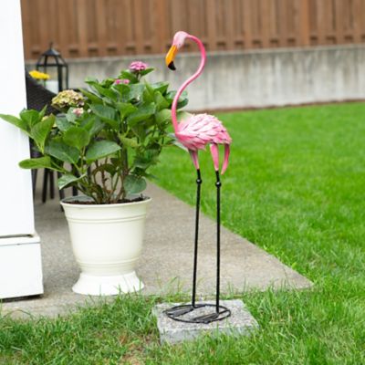 Image showing  Tropical Tango Flamingo Statue, 8.75 in. x 10.5 in. x 35.62 in.