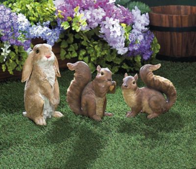 Image showing  Curious Rabbit Garden Statue, 4.75 in. x 5 in. x 9.25 in.