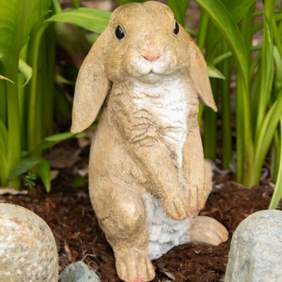 Image showing  Curious Rabbit Garden Statue, 4.75 in. x 5 in. x 9.25 in.