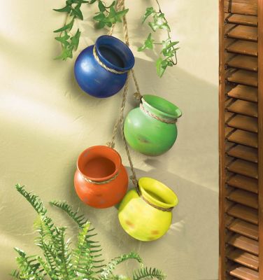 Image showing  Terracotta Fiesta Dangling Pots