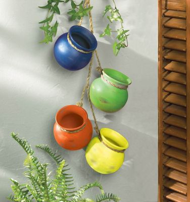 Image showing 5 th Zingz Home Terracotta Fiesta Dangling Pots