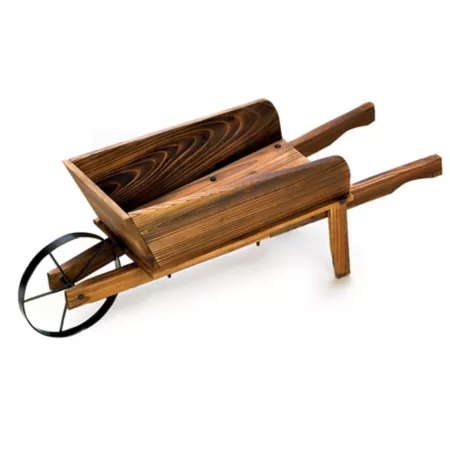 Design Imports Wooden Planter with Flower Cart Planters