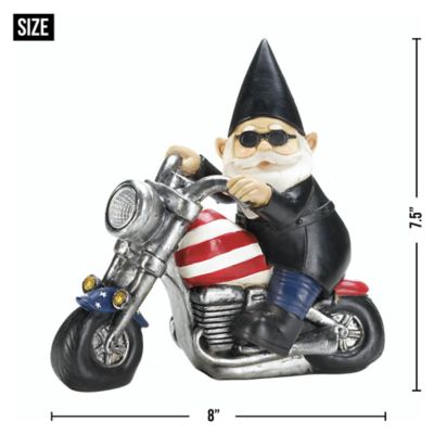 Image showing  Biker Gnome Solar Statue