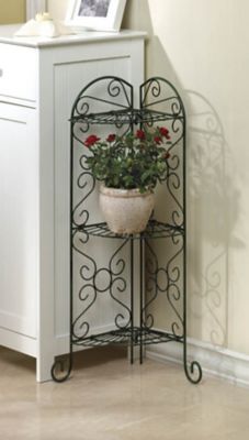 Image showing  Corner Metal Plant Stand, 12.5 in. x 9 in. x 30.25 in.