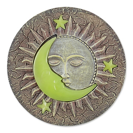 Design Imports Sun and Moon Glowing Solar Light Decorative Garden Stepping Stone, 4505108V